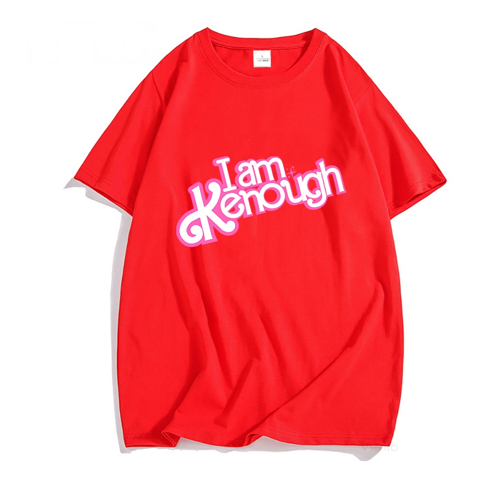 Áo Thun 100% Polyester Cổ Tròn Dáng Rộng In Chữ I Am Kenough Barbenheimer Thời Trang Mùa Hè Cho Nam Giới