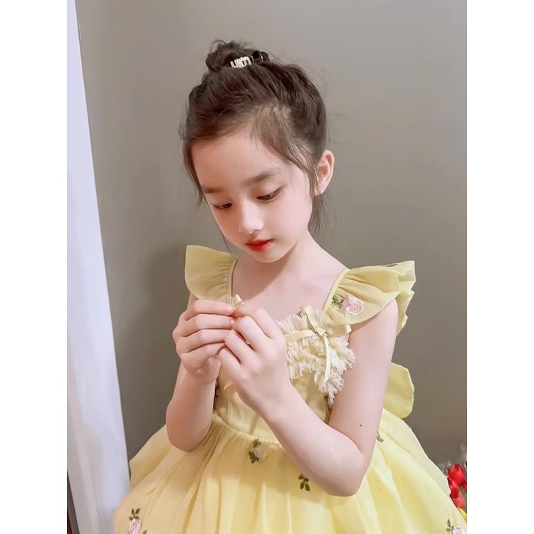 Đầm Công Chúa Hai Dây Mùa Hè 2023 Phong Cách Mới Cho Bé Gái
