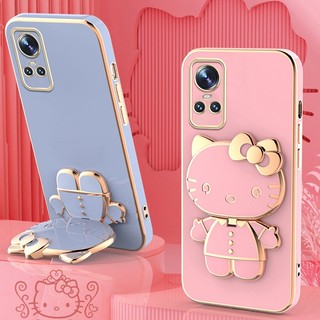 Ốp điện thoại KOOSUK silicon mềm có giá đỡ hình mèo và gương soi cho OPPO Reno 10 Pro 5G Reno10 Plus