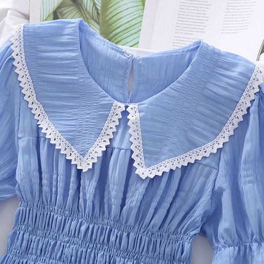 Áo Sơ Mi chiffon Mỏng Ôm Dáng Phối Ren Thiết Kế Mùa Hè Kiểu Pháp Mới Cho Nữ