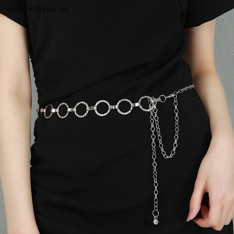 Thắt Lưng Dây Xích Tròn Bằng Kim Loại Thời Trang Thanh Lịch Cho Nữ