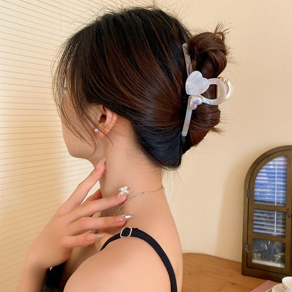 Kẹp Tóc Hình Trái Tim Acetic Acid Nhiều Màu Phong Cách Hàn Quốc Dễ Thương