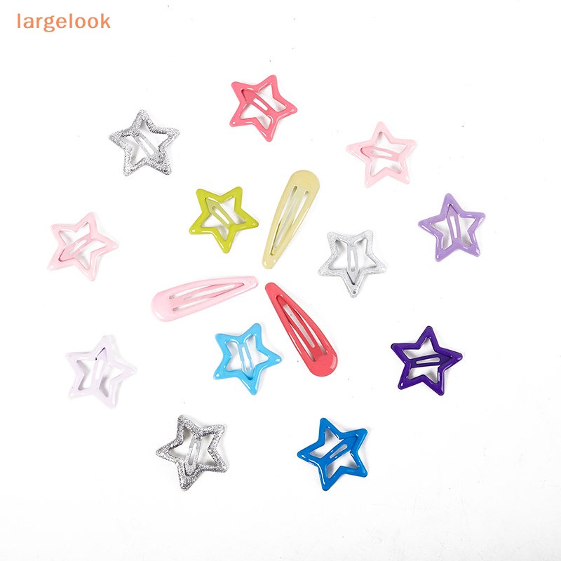 Bộ 2 Kẹp Tóc Kim Loại Hình Ngôi Sao Nhiều Màu Sắc Phong Cách Hàn Quốc Y2K