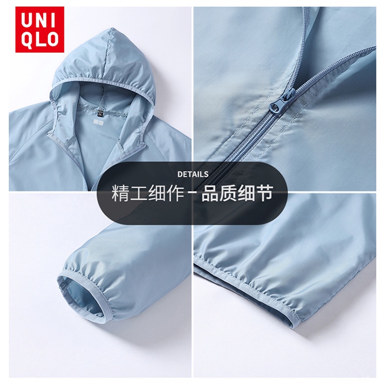 Uniqlo Áo Khoác Chống Nắng Mỏng Tay Dài Màu Trơn Size m-5xl Thời Trang Mùa Hè Cho Nữ