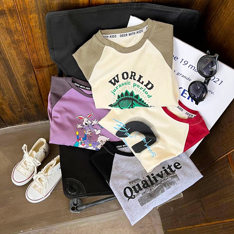 Áo Thun Tay Dài In Hình Động Vật Hoạt Hình Phong Cách Nhật Hàn Thời Trang Mùa Thu Cho Bé 90-150cm