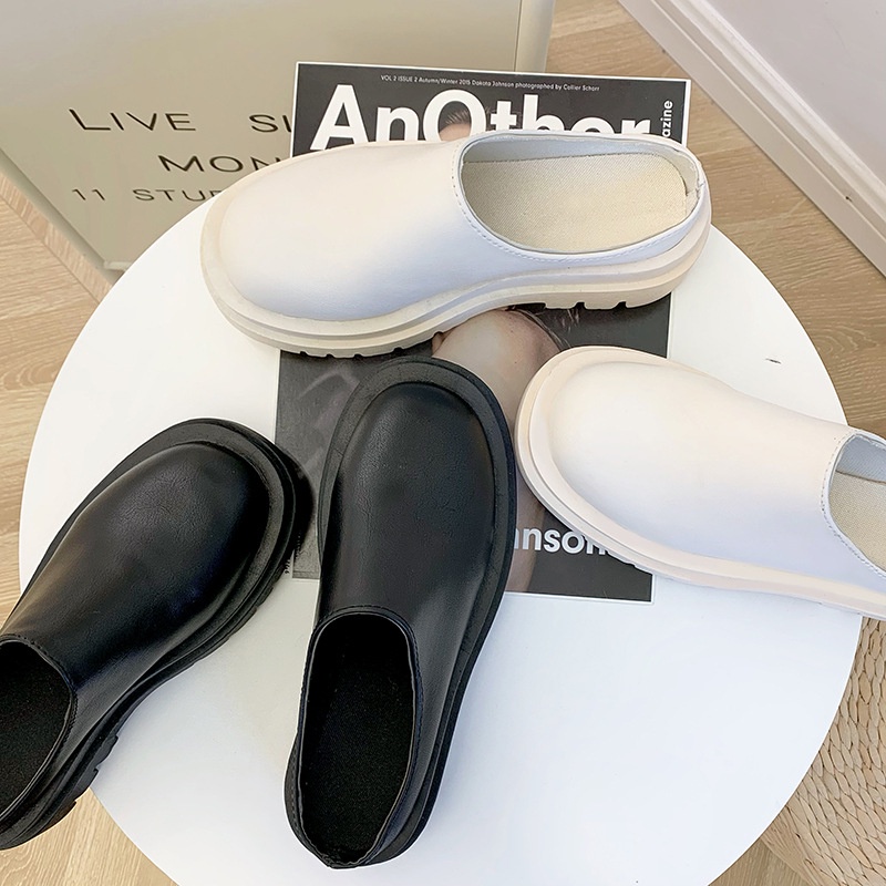 Yunguang Dép Bít Mũi Đế Dày Cỡ Lớn Thời Trang Cho Nữ