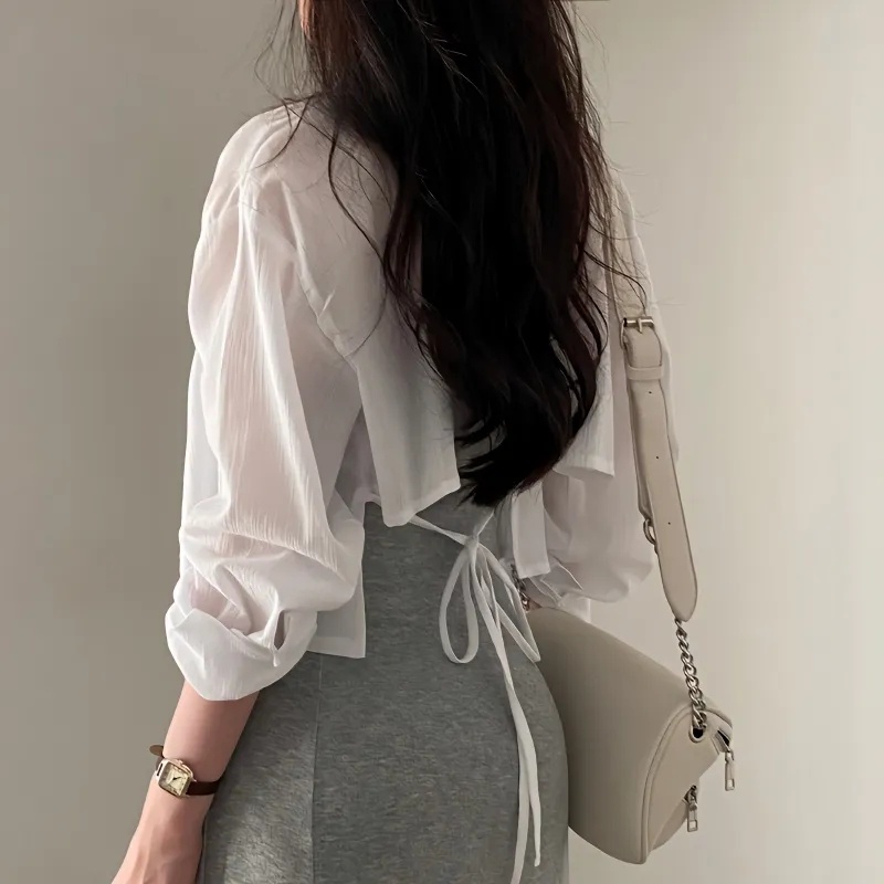 Áo Khoác Sơ Mi Chống Nắng Mỏng Màu Trắng Phong Cách Hàn Quốc Thời Trang Xuân Hè Mới Cho Nữ
