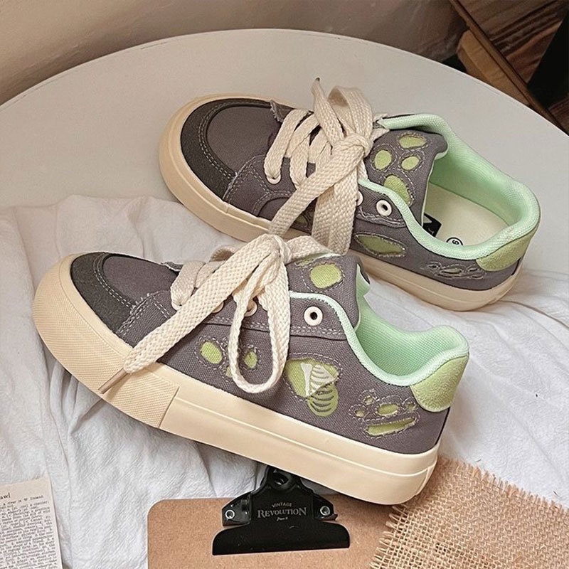 GUDETU Giày thể thao GUDETU vải canvas tkk thời trang mới phong cách Hàn Quốc