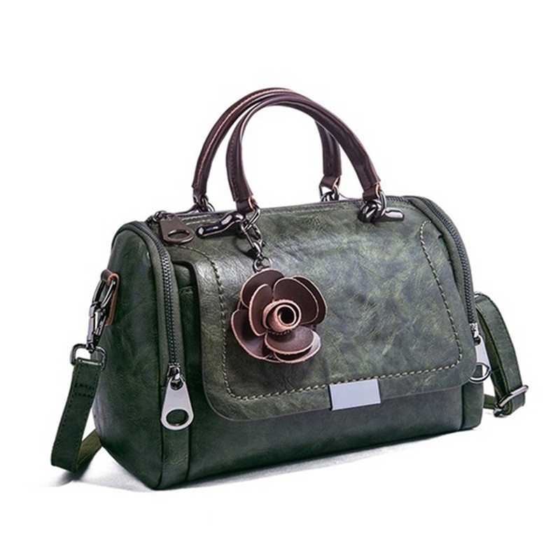 Túi Đeo Chéo Vai Bằng Da Thật 8 Màu Tùy Chọn Phong Cách Retro Dành Cho Nữ