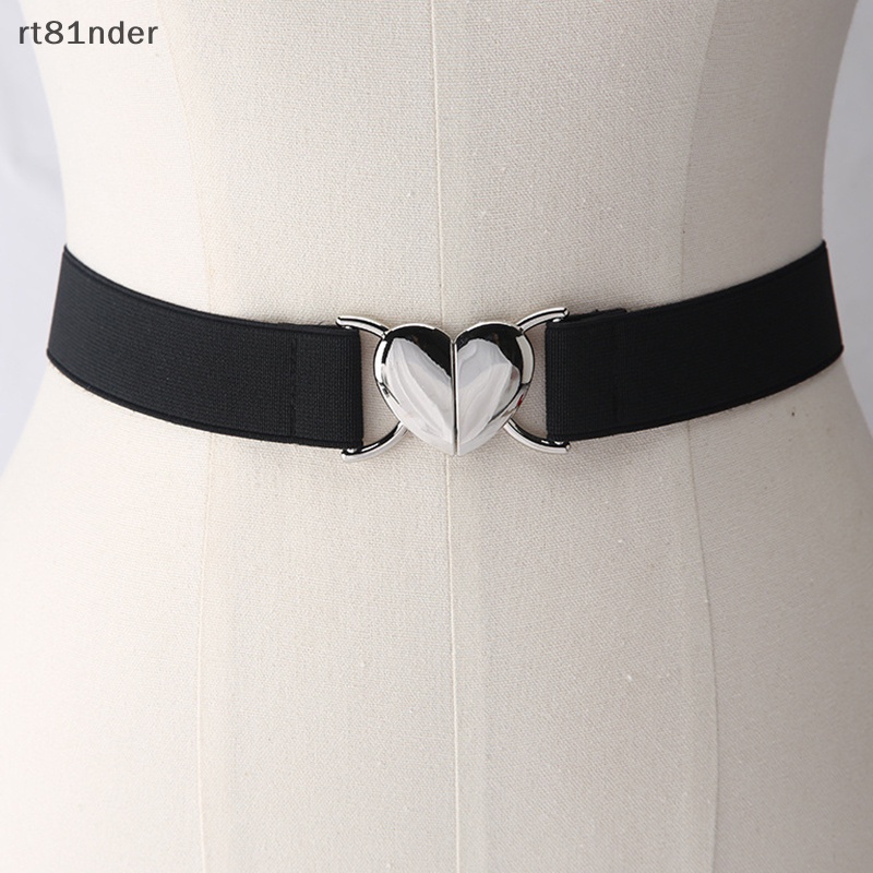 Rt thắt lưng đàn hồi love heart khóa kim loại thắt lưng váy áo len dây thắt lưng trang trí n