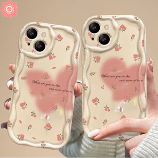Ốp Lưng Trái Tim Tình Yêu Hoa Nhỏ Màu Hồng Tương Thích Cho IPhone 16 Pro MAX 7Plus XR 11 15 14 13 12 Pro MAX X XS MAX 7 6S 8 Plus Tpu Mềm Giả Tưởng Bướm Hoa 3D Sóng Cong Edge Cover