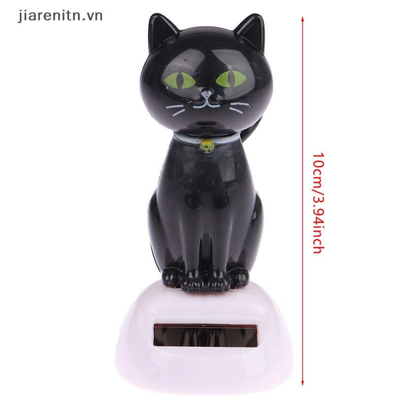 Jiarenitn Đồ Chơi Mô Hình Đầu Chú Mèo Đen Chạy Bằng Năng Lượng Mặt Trời Lắc Đầu Dùng Làm Quà Tặng vn