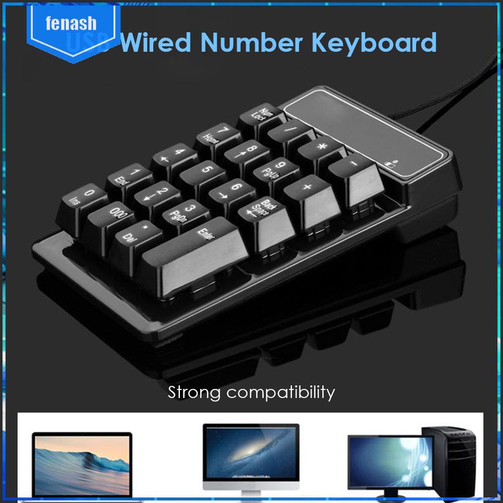 19 phím bàn phím số có dây usb bàn phím cơ numpad cho máy tính xách tay