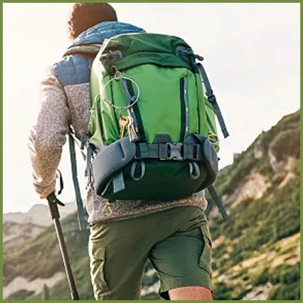 Nhẫn chìa khóa đầy màu sắc móc khóa bằng thép không gỉ dụng cụ ngoài trời dây chìa khóa nhẫn cho cắm trại ngoài trời kouvn