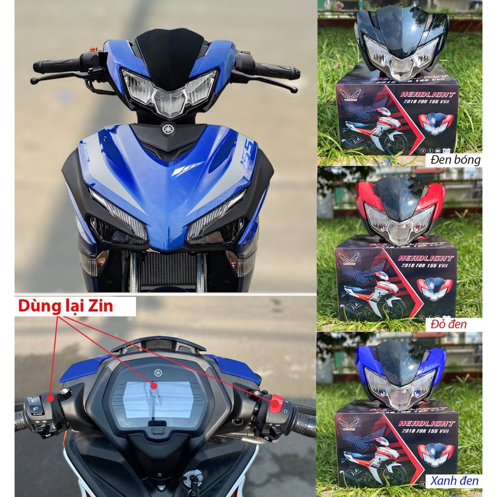 Đầu Đèn Full Exciter 150-2019 gắn Exciter 155 VVA tặng bộ nhựa nhám cam EX 155 VVA và cho xe ex150-2015