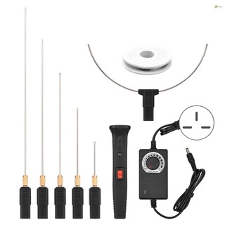 Bộ dụng cụ cắt bọt điện cầm tay 24w với 5 đầu thẳng & 1 đầu vòm có thể điều chỉnh nhiệt độ bút cắt bọt cầm tay máy cắt dây nóng dụng cụ cắt xốp khắc