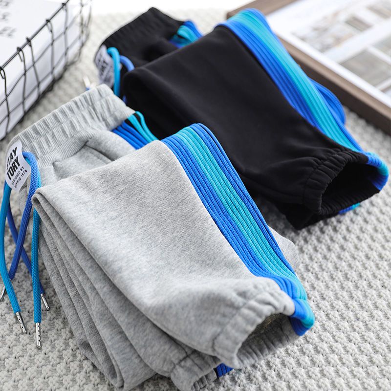 Quần tây nam hợp thời trang và thời trang quần thể thao trẻ em rộng rãi thun mùa xuân và mùa thu quần trẻ em trung và lớn