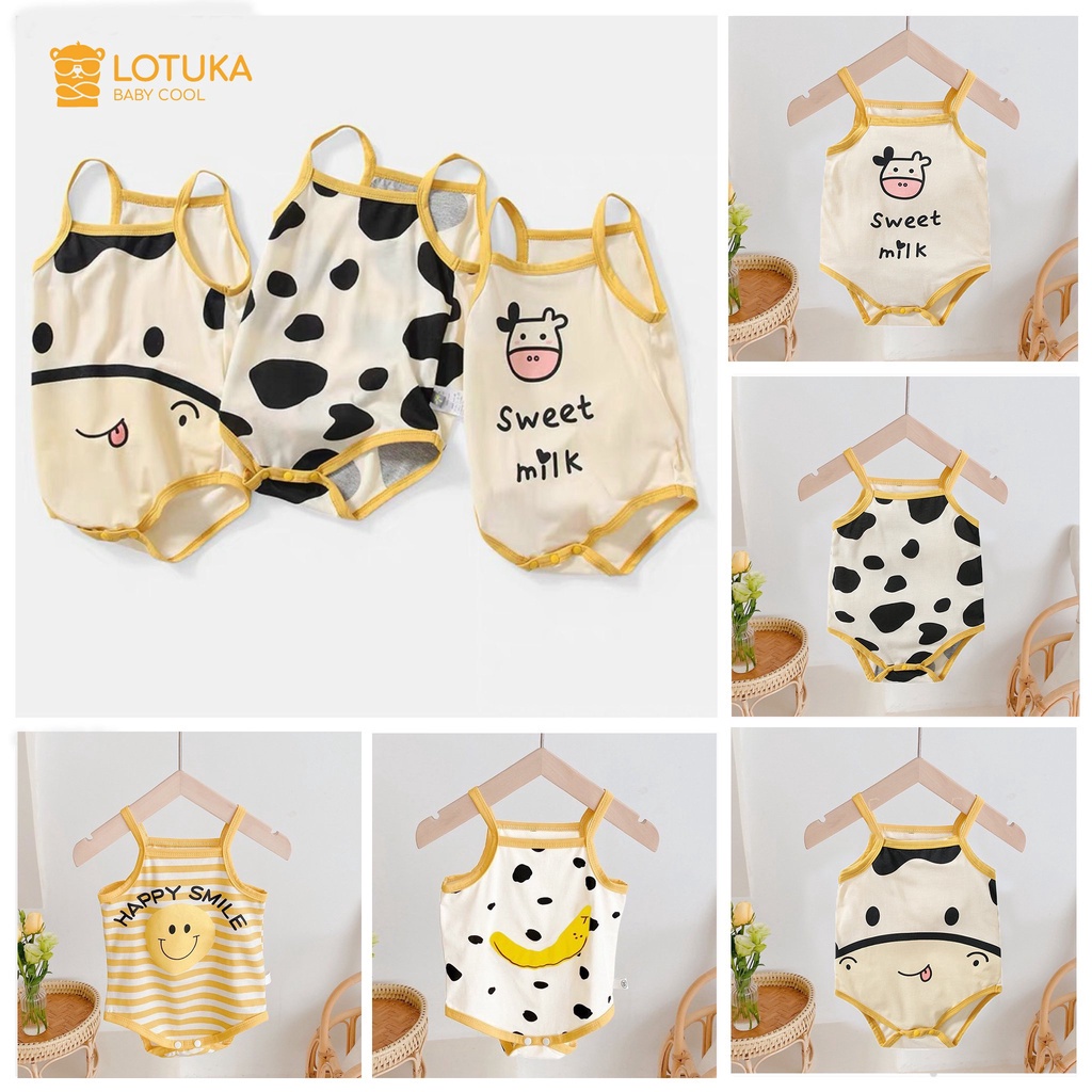 [Vải thun] Bodysuit cho bé hình dưa hấu dễ thương, bộ body chip 2 dây bé trai bé gái, mẫu quần áo sơ sinh từ 3-12kg