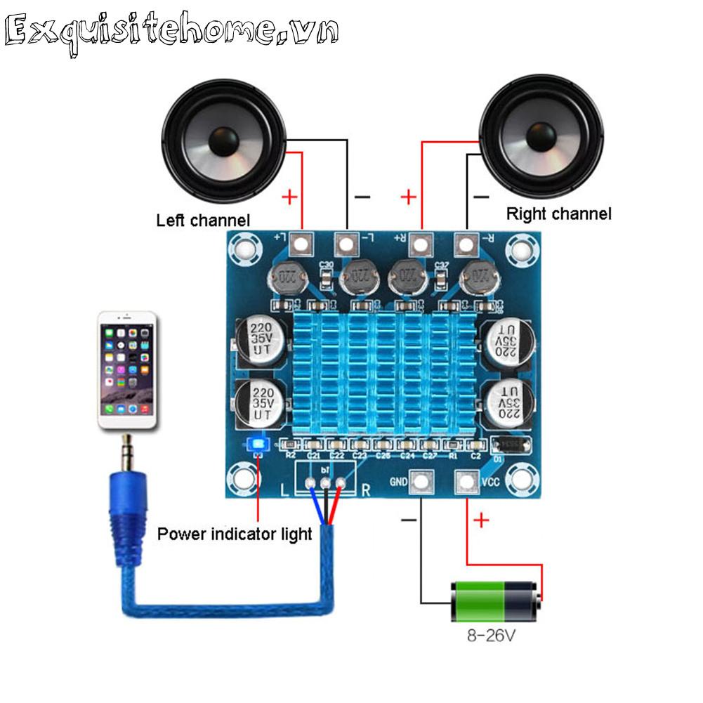 Xh-a232 30w + 30w module khuếch đại loa siêu trầm kỹ thuật số âm thanh bảng kênh đôi
