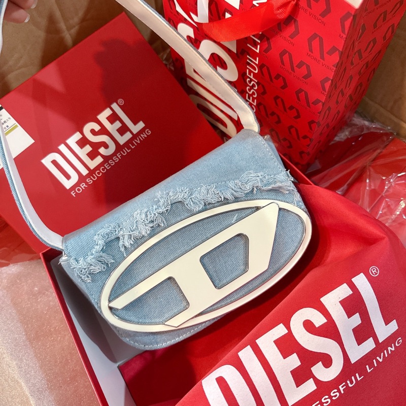 Túi DIESEL 1DR canvas shoulder bag , Túi kẹp nách chữ D jean rách kèm dây đeo chéo mẫu mới T054-TA