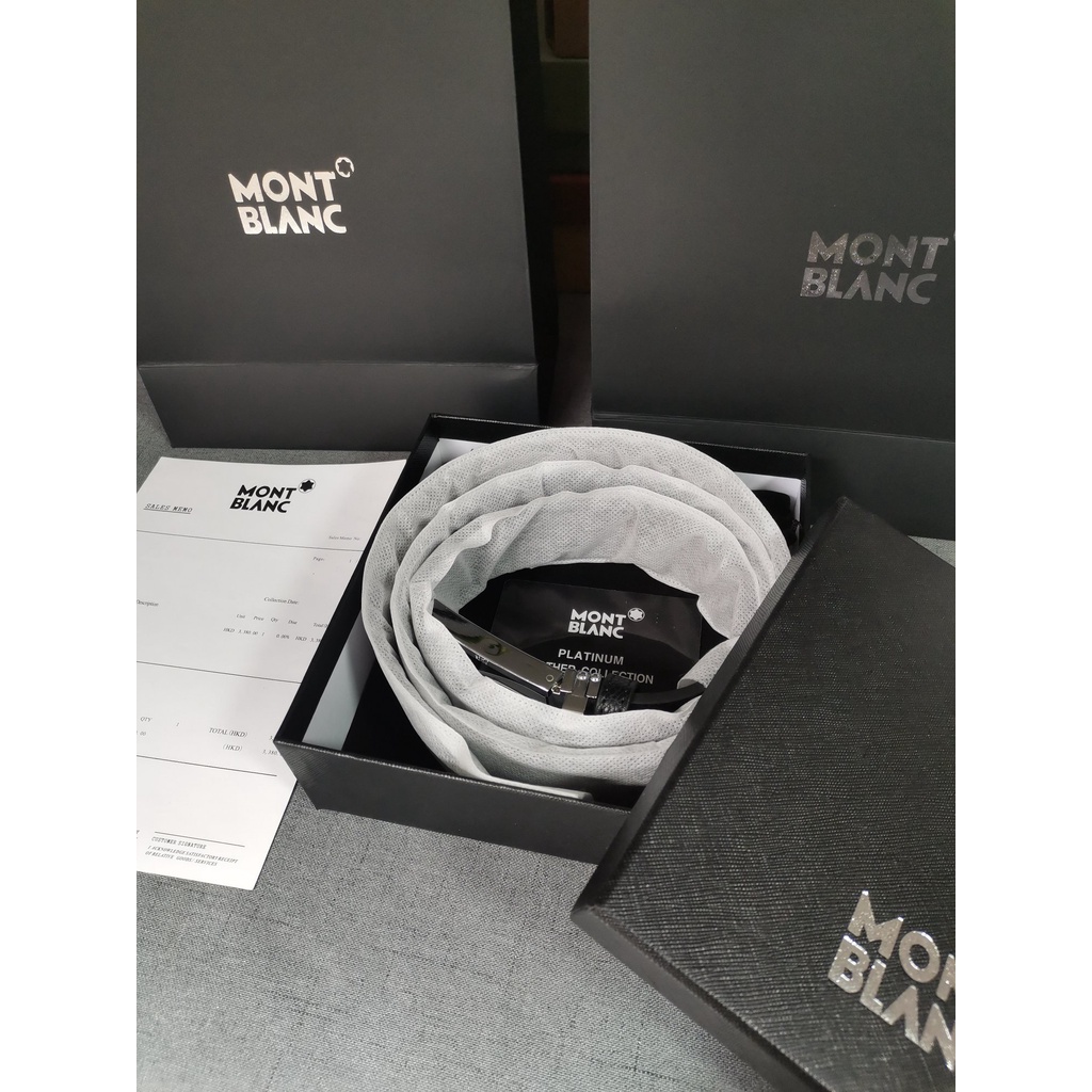 Montblanc thắt lưng nam da thật dây đeo thắt lưng sang trọng quần jean ghim khóa thắt lưng hộp quà