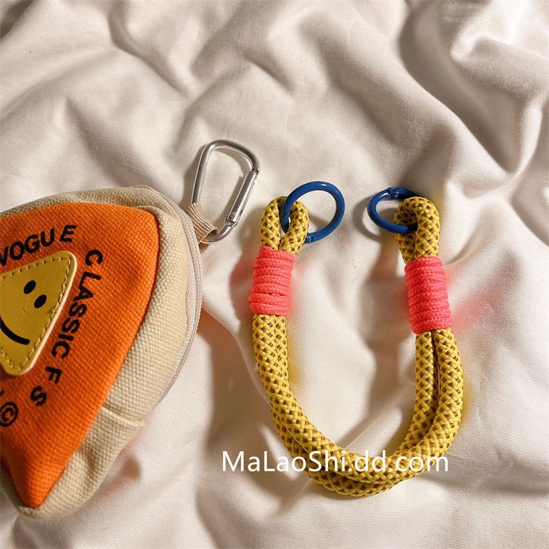 Màu sắc dễ thương ví tiền xu mặt cười dây đeo tay dây đeo ví nhỏ
