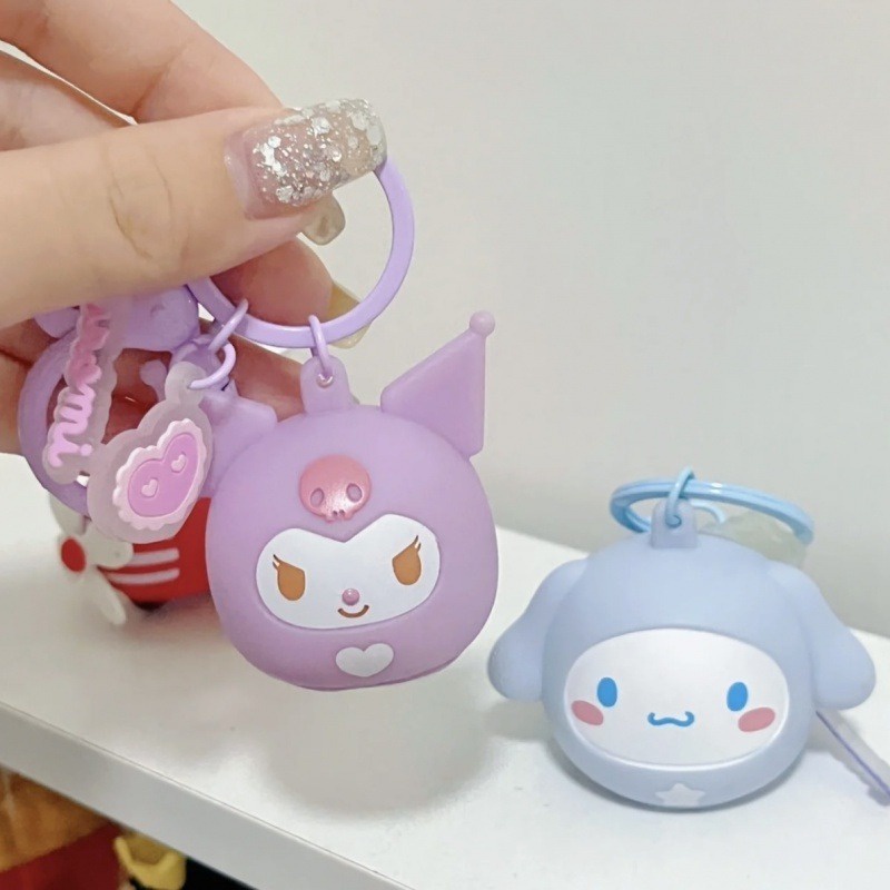 Sanrio kuromi cinnamoroll kawaii anime móc khóa ngoại vi phim hoạt hình dễ thương đèn led phát sáng mặt dây chuyền túi mặt dây chuyền