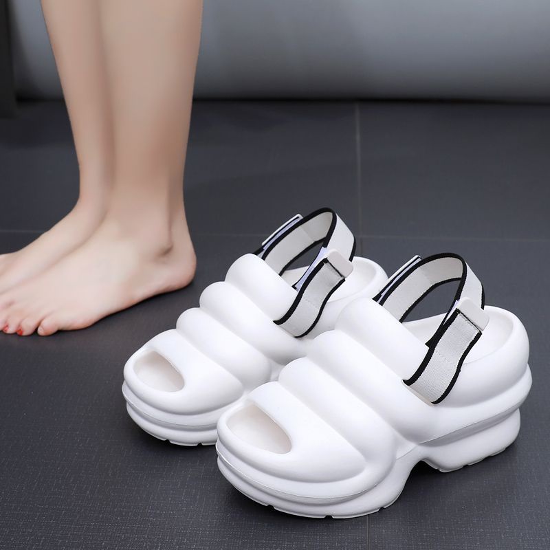 Wedge heel women's slippers / sandals dual-use shoes phong cách mới thick-soled all-match slipp tinh tế