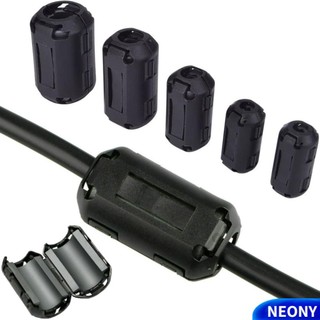Neony choke coil emi rfi noise, anti-interference snap type ring core ferrite bead clamp, cover black filter clip snap 3.5 / 5/7/9 / 13mm cable connector