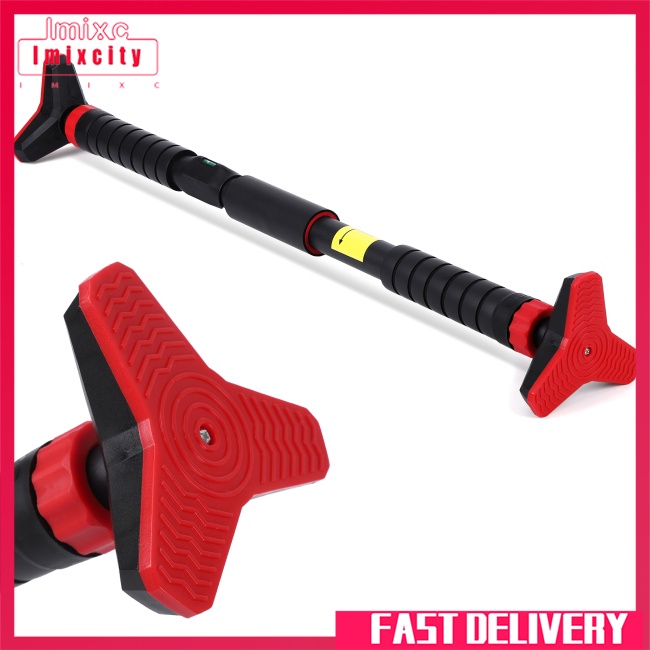 Imixcity 1 ống thép + thanh ngang bằng bọt trên cửa với máy đo mức (69cm-107cm loại mới 3, khóa bánh răng)