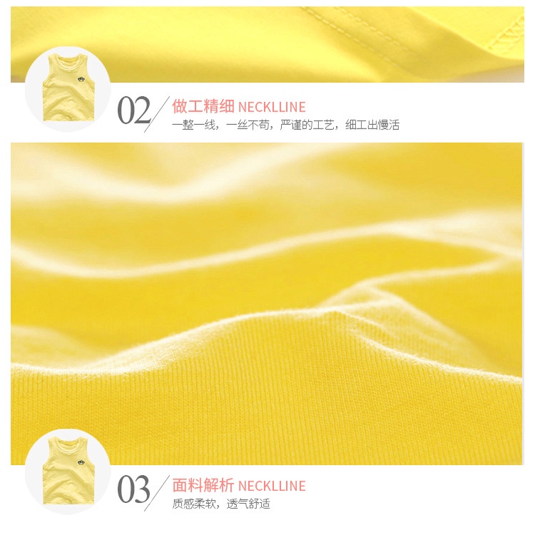 Áo Ba Lỗ cotton Trơn Màu Thêu Họa Tiết Theo Phong Cách Hàn Quốc Dành Cho Bé 90-160cm