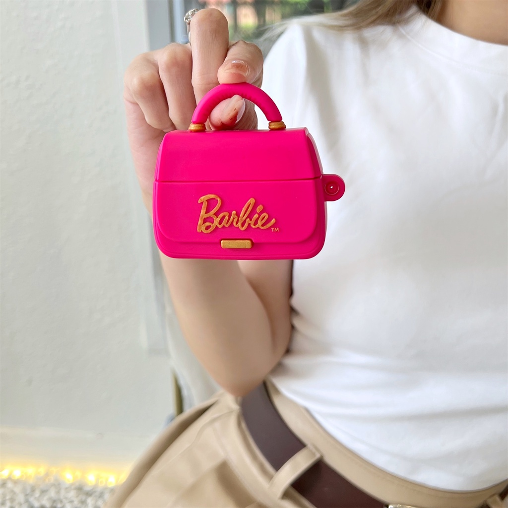 Phim hoạt hình 3d barbie vỏ silicon mềm tương thích cho airpods pro 1/2/3 pro2 vỏ tai nghe không dây bluetooth sạc ngăn nắp vỏ bảo vệ