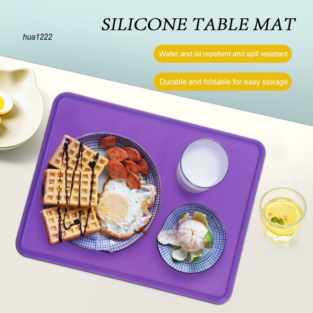 Hua_ silicone pad cup placemat linh hoạt silicone placemat set chống thấm nước chống trượt cách nhiệt thảm trải bàn cho nhà bếp trang trí nội thất 6-pack