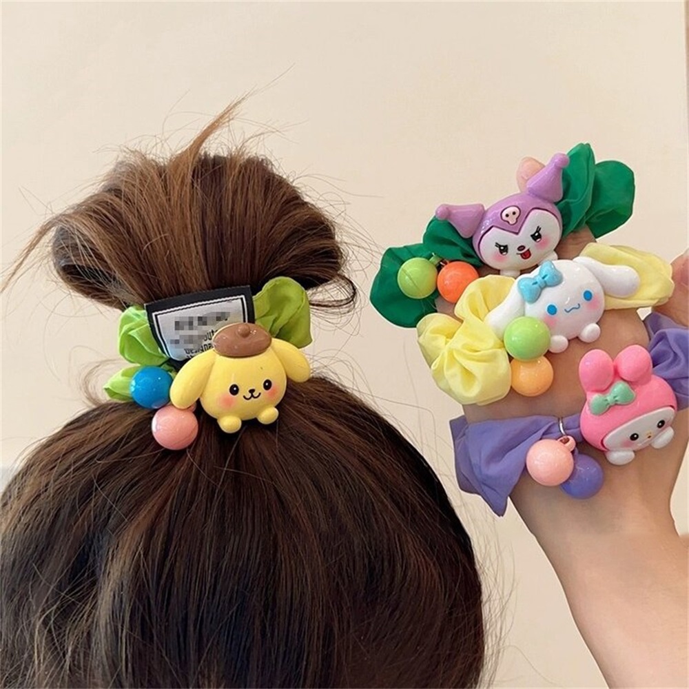 Phim hoạt hình spongebob dây buộc tóc scrunchies cô gái dễ thương bánh căng cao ngôi sao lớn kẹo màu phụ kiện buộc tóc