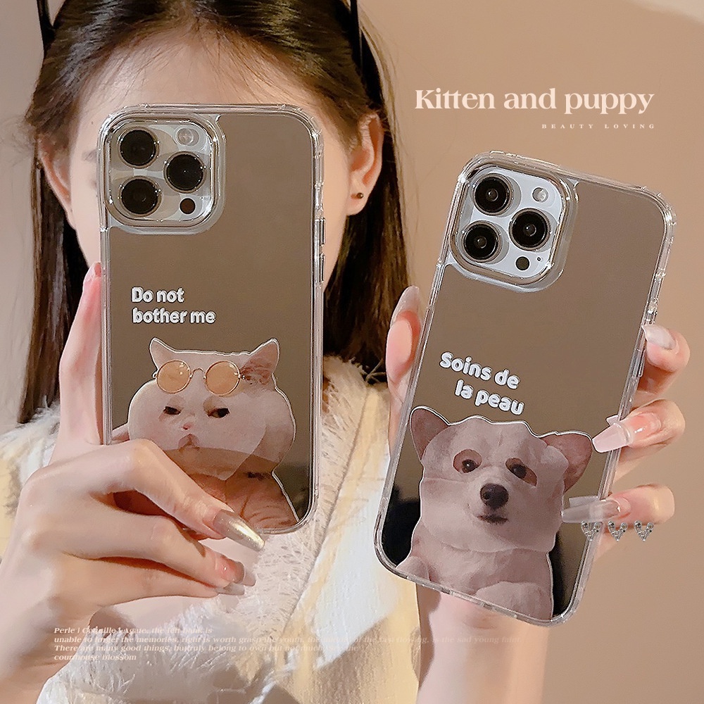 Dễ Thương Ốp Điện Thoại Hình Chó Mèo Đeo Mặt Nạ Cho iphone 11 12 13 14 15 pro max