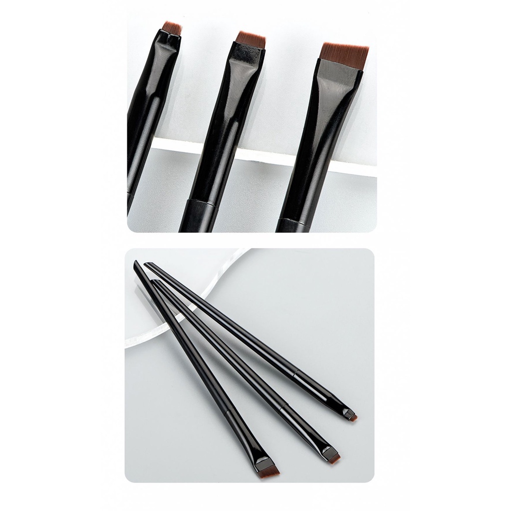 Jiaqi same style 3-piece set blade eyeliner brush fine oblique eyebrow brush outline eyeliner ultra-thin eyeshadow brush makeup brush
