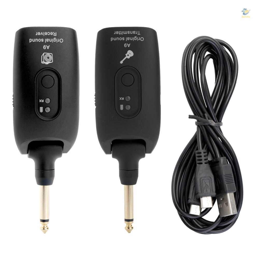 Hệ thống guitar không dây 3elife 2.4g bộ phát và thu guitar điện tích hợp pin có thể sạc lại phạm vi truyền 30m