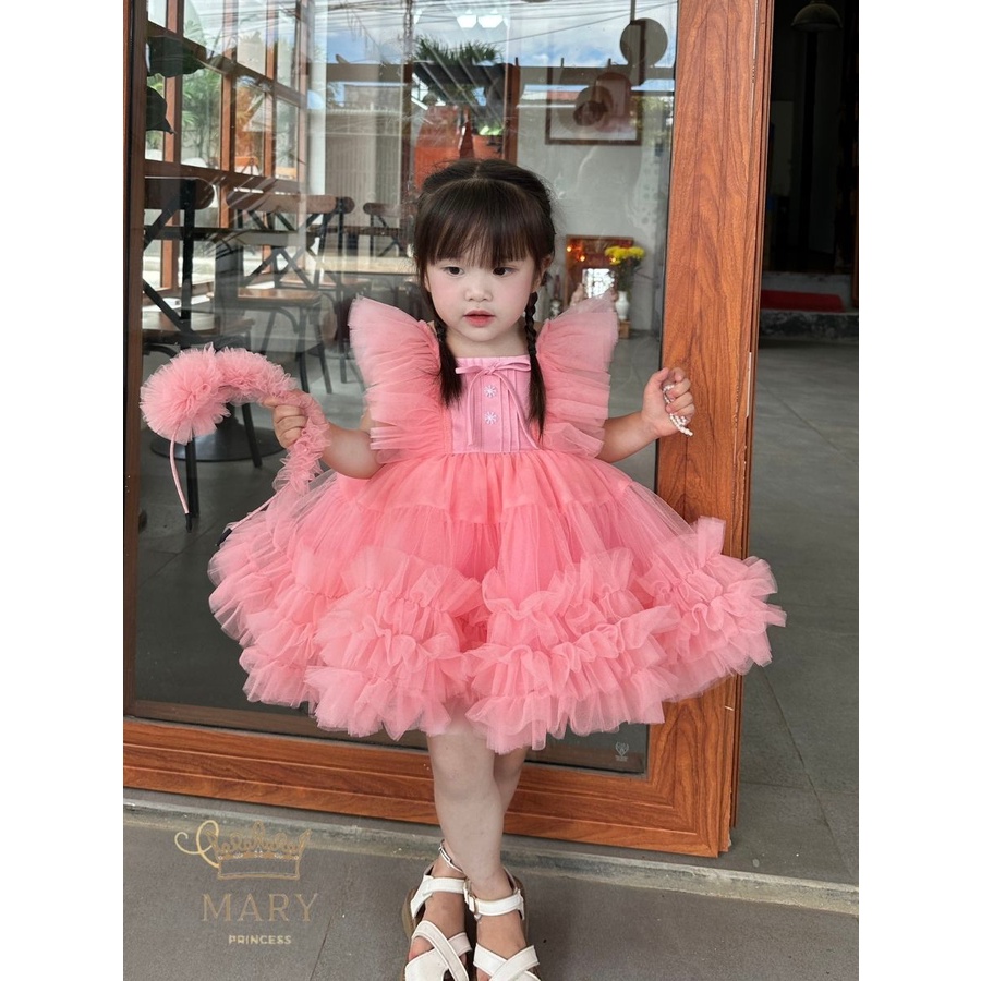 Váy công chúa đầm công chúa bé gái cánh tiên tầng bèo nhiều màu MARY PRINCESS