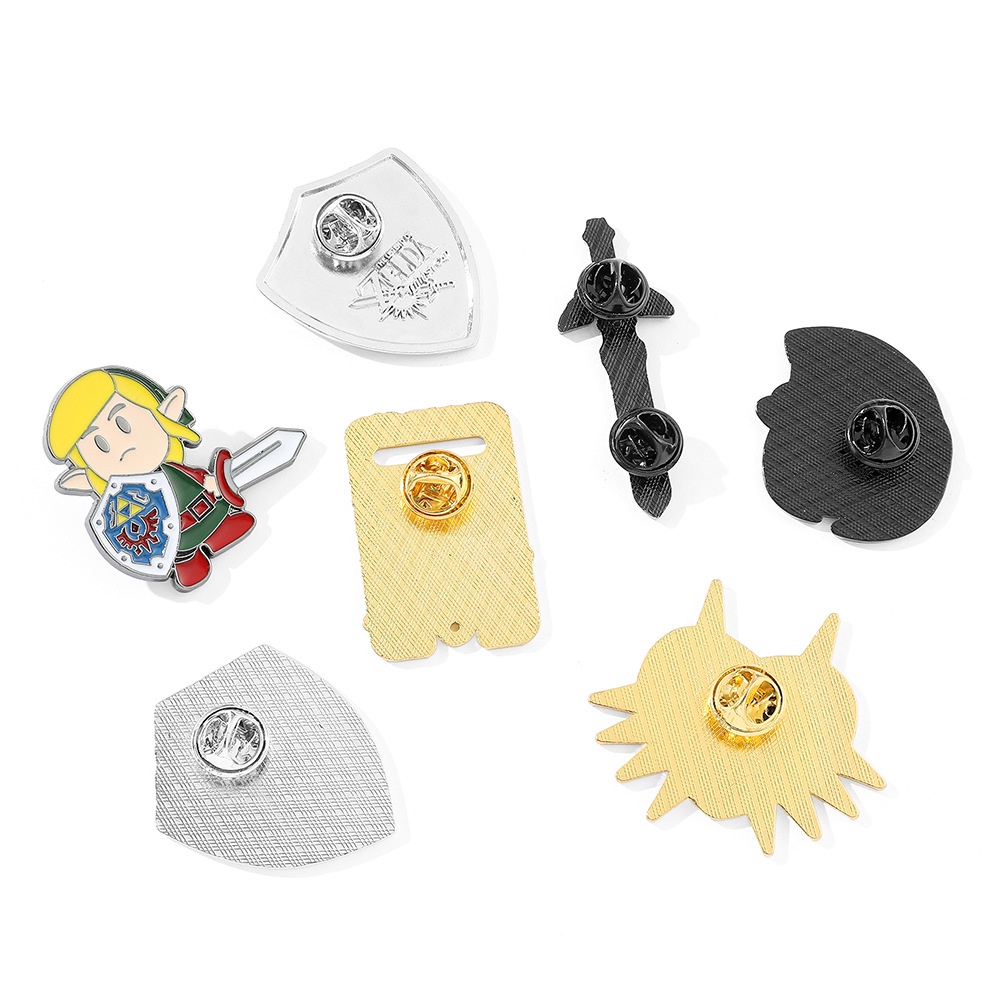 Legend of zelda ghim men breath of the wilderness adventure game brooch mask shield pin lapel badges món quà trang sức cho bạn bè
