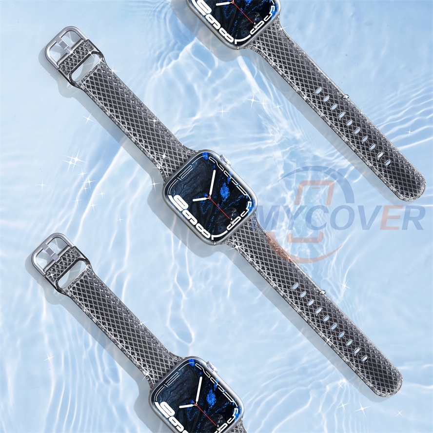 Dây Đeo Họa Tiết Kim Cương Cho Đồng Hồ Thông Minh Series 8 Ultra Pro 7 6 SE 5 4 3 2 1 Kích Thước 41mm 45mm 44mm 42mm 40mm 38mm