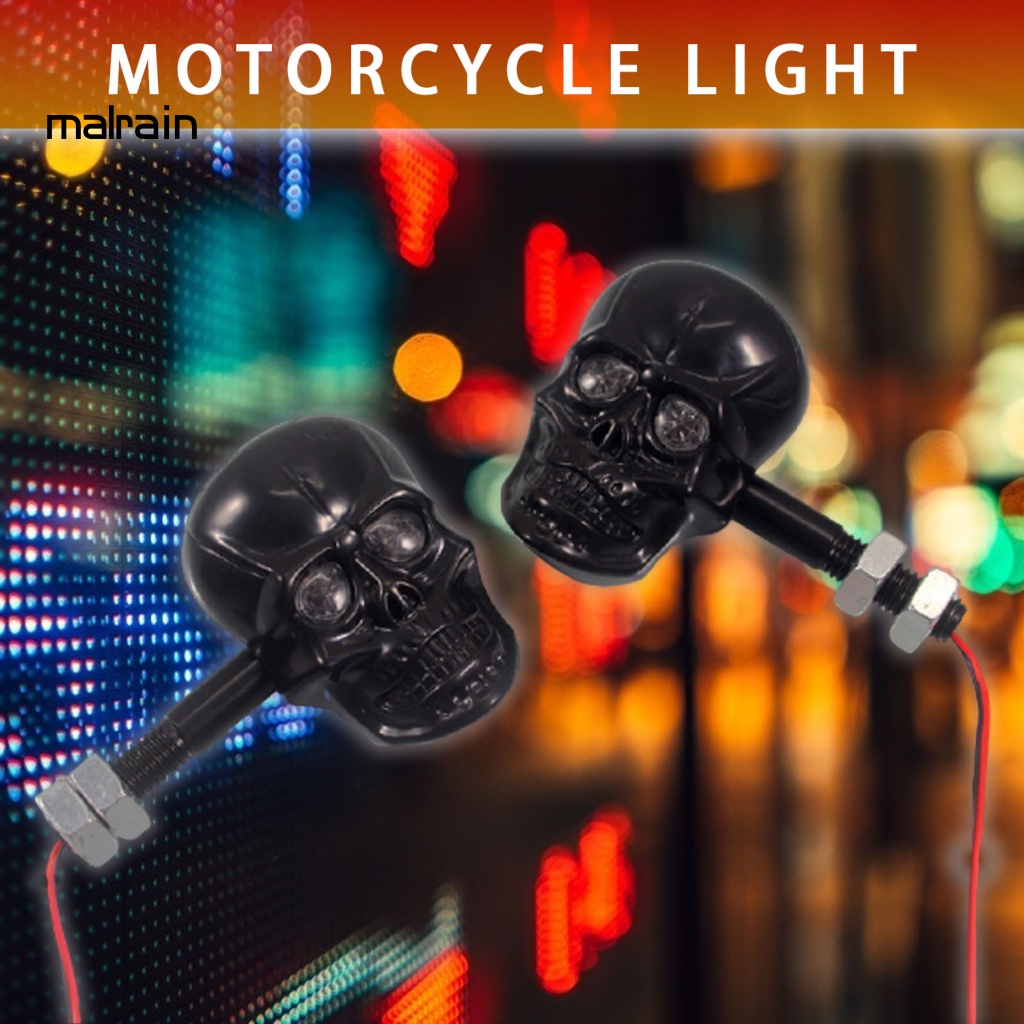 Bộ 2 Đèn Xi Nhan Hình Đầu Lâu Độc Đáo Cho Xe Mô Tô