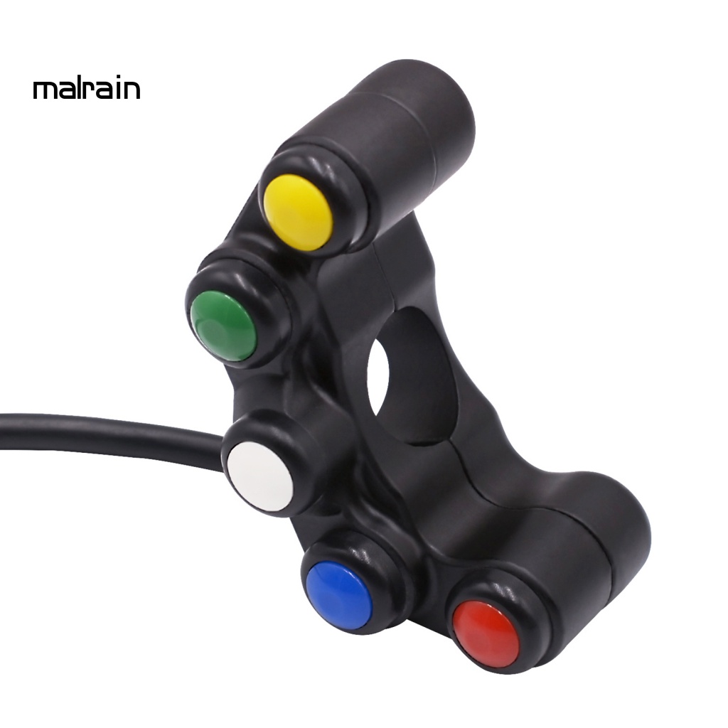 Công Tắc Đèn Sương Mù Gắn Tay Lái Xe Máy 5 Nút Bằng Hợp Kim Nhôm Chống Thấm Nước