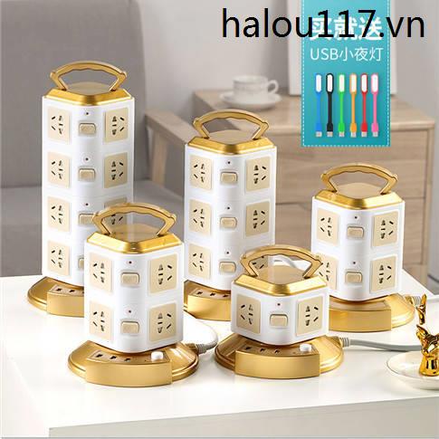 Ổ Cắm Điện USB Dạng Đứng Bằng Đồng Nguyên Chất Đa Năng Kèm Dây Cáp Dài Tiện Dụng Cho Gia