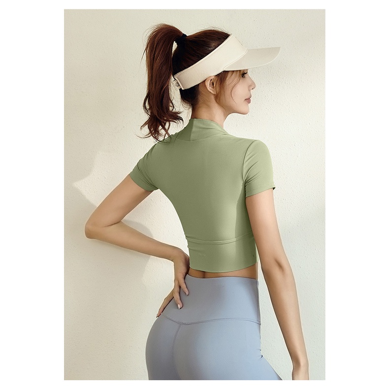 Áo Thun Yoga Tay Ngắn Dáng Ôm Co Giãn Tốt Khô Nhanh Phong Cách Mới