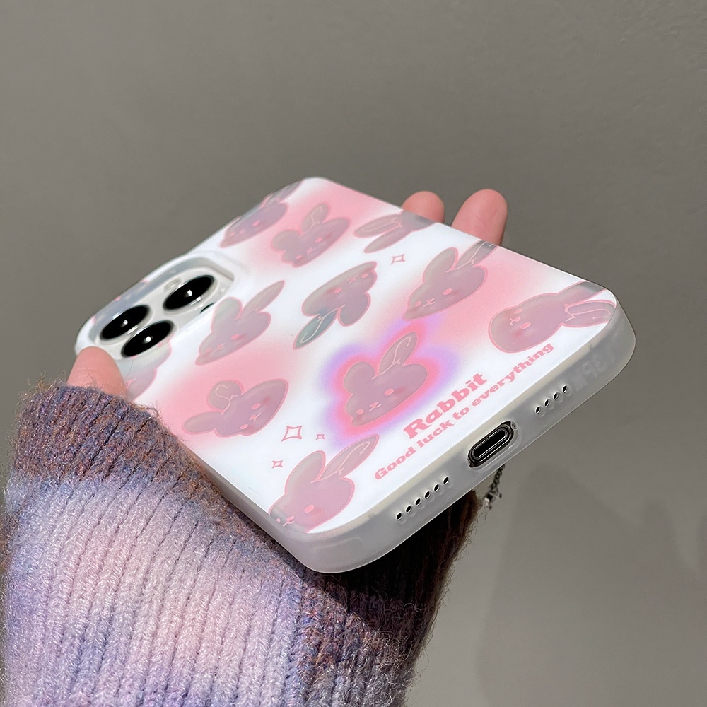Ốp Điện Thoại IMD Mềm Dày Dặn Chống Sốc Hình Thỏ Dễ Thương Cho IPhone 14 13 12 11 Pro Max