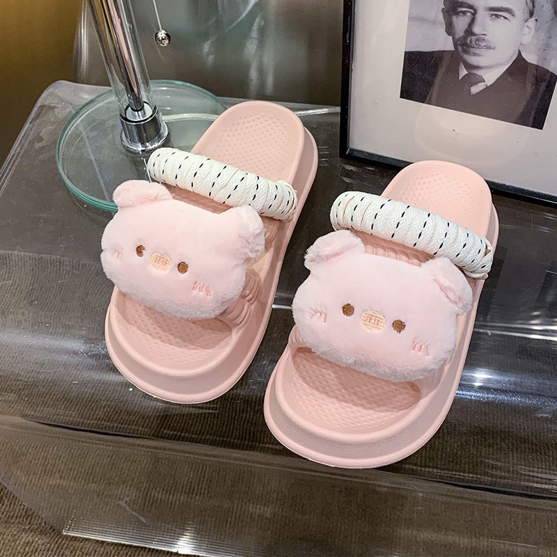 Dép Sandal Đế Dày Mềm Mại Chống Trượt Thoải Mái In Hình Thỏ Nhỏ Dành Cho Nữ Mang Trong Nhà / Ngoài Trời