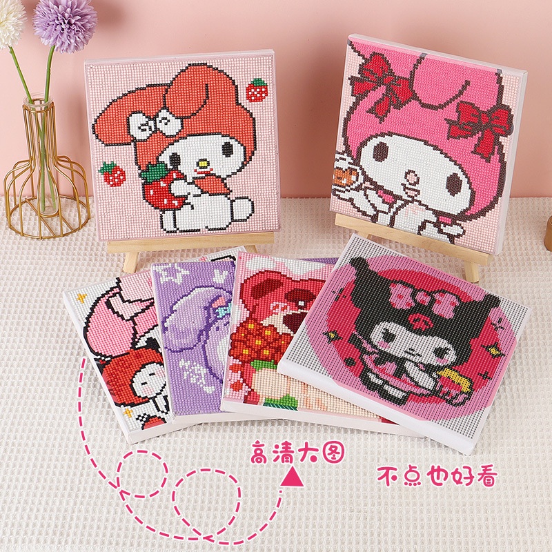 Bộ Tranh Đính Đá Tự Làm Họa Tiết Sanrio Kuromi Phong Cách Mới 2023 Cho Bé