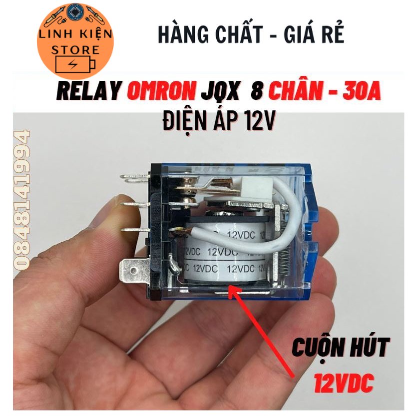Relay OMRON JQX 12-24-220V 8 chân 30A