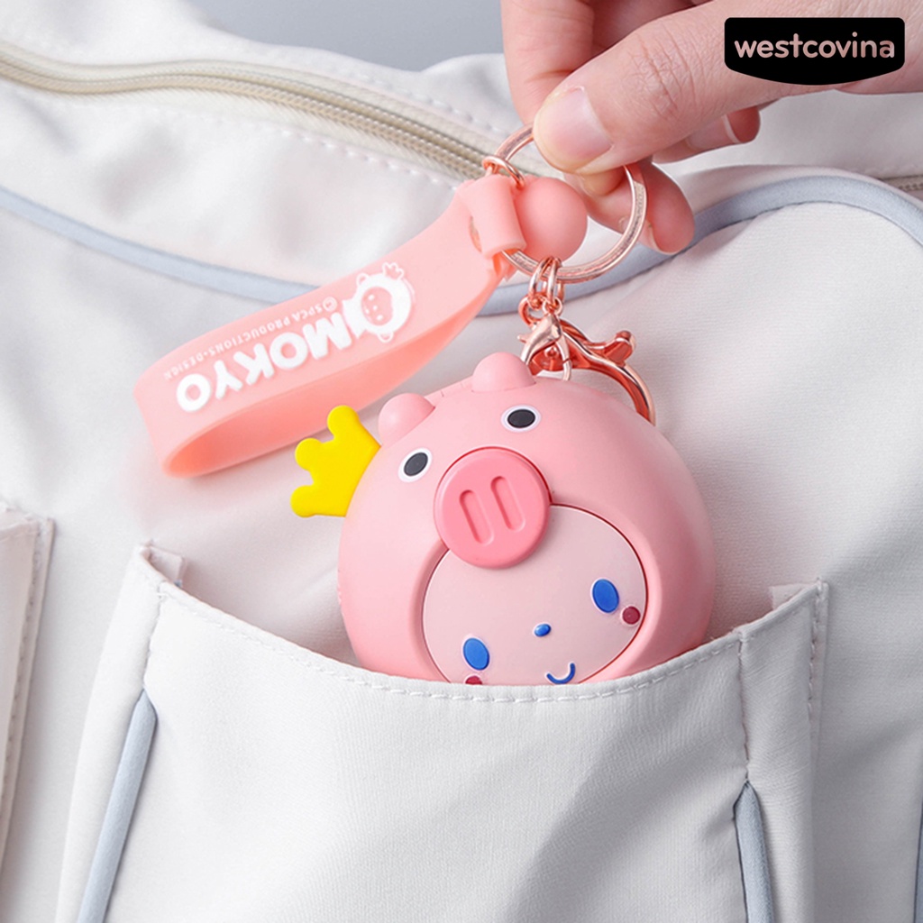 [COD]♋Quạt Cầm Tay Hai Tốc Độ Bằng ABS Kèm Gương Thiết Kế Hoạt Hình Dễ