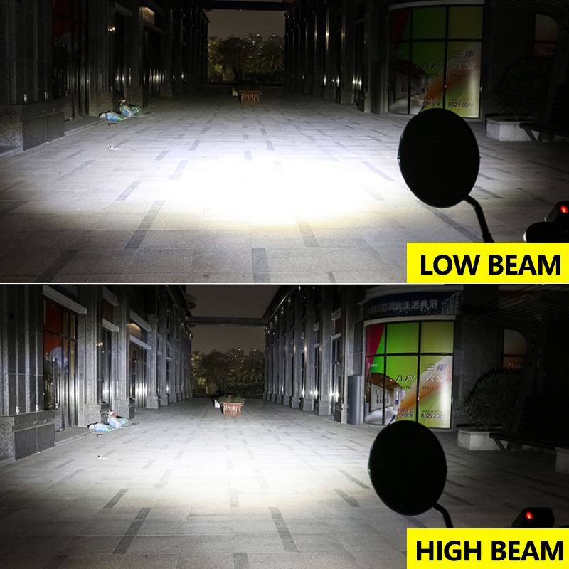 Đèn Pha LED H4 HS1 H6 BA20D Hi / Lo Kèm Quạt Làm Mát Cho Xe Máy